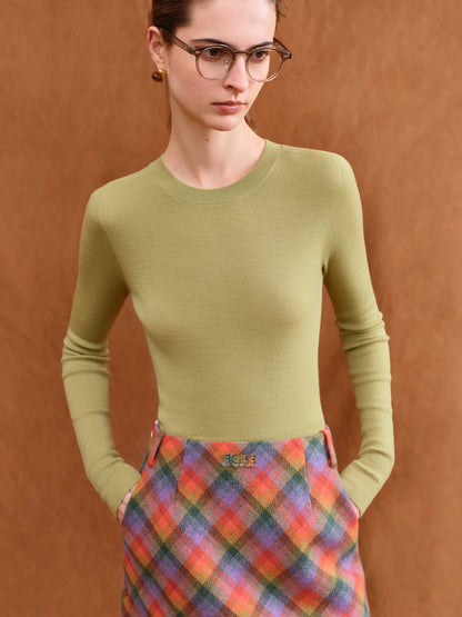 FSLE【Série Premium】Haut thermique sans couture en laine Biella allemande extra fine lavable col montant pour femme automne