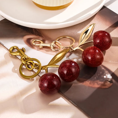 ZAKOL Porte-clés cerise rouge tendance, Fruits d'été, Pendentif cerises, Pour femmes hommes, Bijoux, Sac, Accessoires, Cadeau