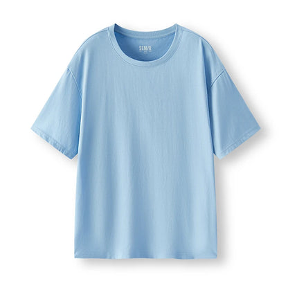Semir Short Sleeve T-Shirt Men Pure Cotton Bottoming Shirt 2026 New Spring Solid Color Inner Layer Top Versatile White T-Shirt