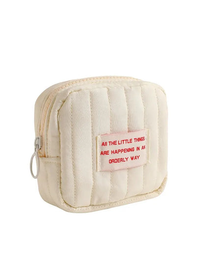 Mini trousse de maquillage carrée coréenne, petite trousse pour écouteurs, porte-monnaie, sac de rangement portable pour rouge à lèvres pour fille