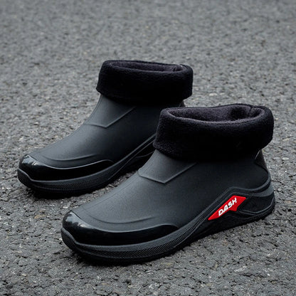 Men Rain Boots Non-slip Shoes Outdoor Rain Boots Casual Outdoor Short-tube Working Fishing Rubber Shoes Waterproof Shoes for Men
