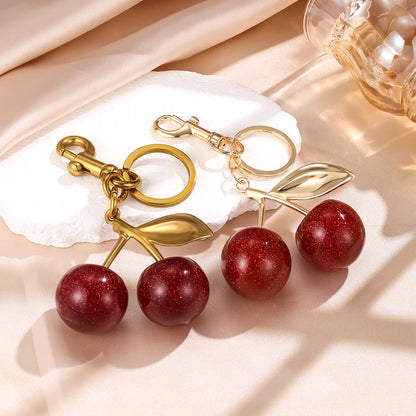ZAKOL Porte-clés cerise rouge tendance, Fruits d'été, Pendentif cerises, Pour femmes hommes, Bijoux, Sac, Accessoires, Cadeau