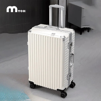 Bagage à roulettes 20 24 26 28" Valise à cadre en aluminium Valise de voyage USB avec roues Serrure à combinaison Bagage cabine