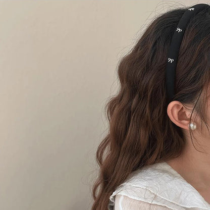 1pc/3pcs Butterfly Tie Headband Simple Solid Color Fabric Sponge Head Buckle Headband Accessory