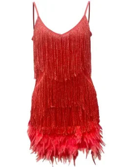 Party Dress Evening Luxury Women Clothes Tassel Fringed Sexy Bodycon Dress Club Outfits Vestidos Pink black red