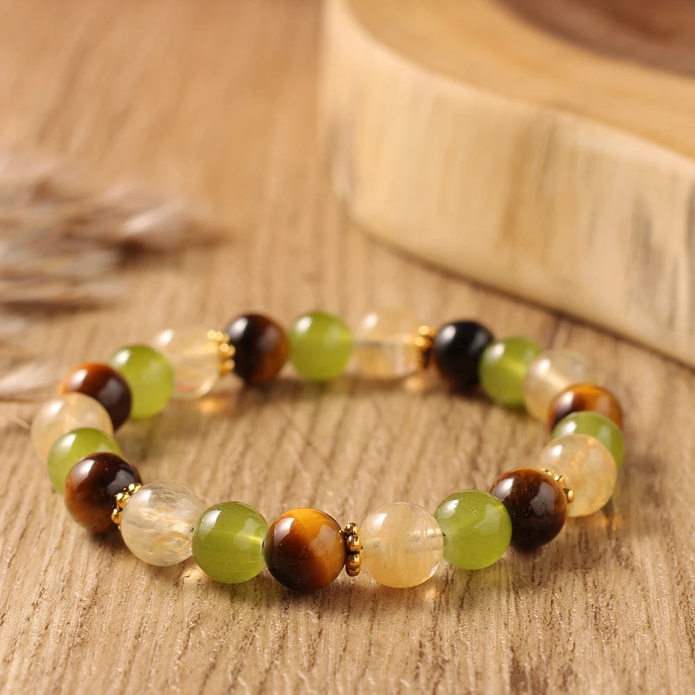 tigers eyes Citrine bracelet women spring summer jewelry healing yoga beads bangles cool gift for mom