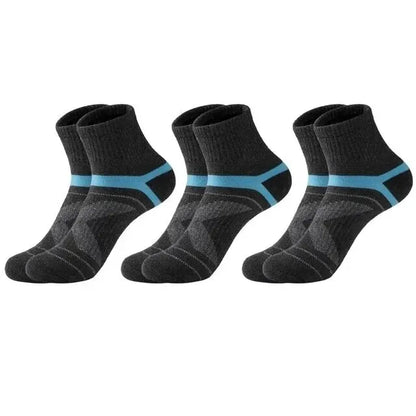 3 Paires de Chaussettes Homme Randonnée Noires Sport Basketball Décontractées Douces Course Été Absorption Transpiration Respirantes Chaussettes Homme Cadeaux