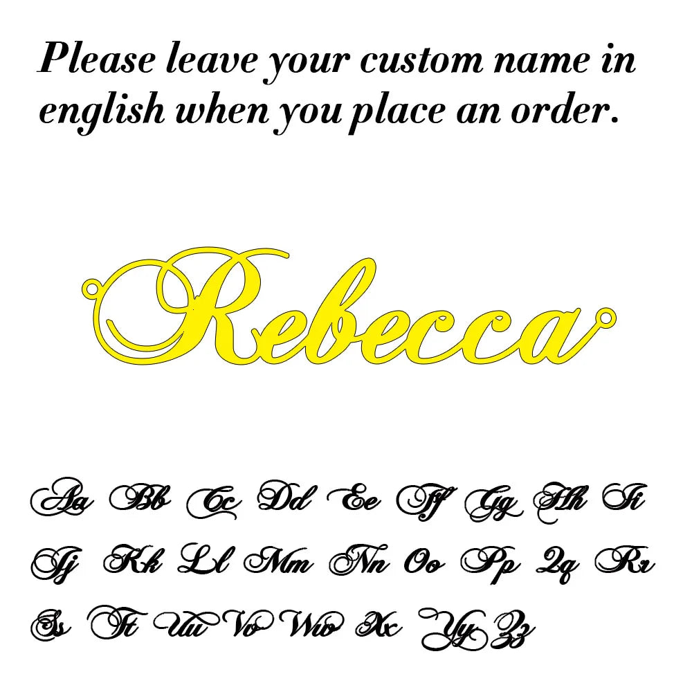 Collier Personnalisé Prénom en Cursif pour Femme Pendentif Lettre en Acier Inoxydable Bijoux Homme Chaîne Ras du Cou Personnalisé