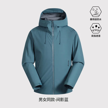 All-Weather Waterproof Hiking Jacket, High Breathability Mountaineering Coat for Men & Women