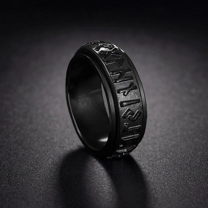 Vintage Viking Rune Rings For Men Women Retro Viking Stainless Steel Rotatable Fidget Anxiety Spinner Ring Retro Amulet Jewelry