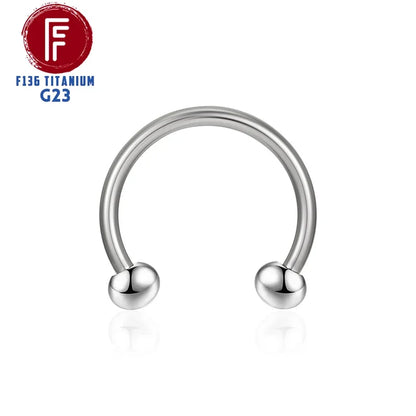 F136 Titane Piercing Pointe Conique Perle Ronde Zircon Hélice Anneaux de Nez Septum Cartilage Labret Boucle d'Oreille Bijoux de Corps Vente en Gros