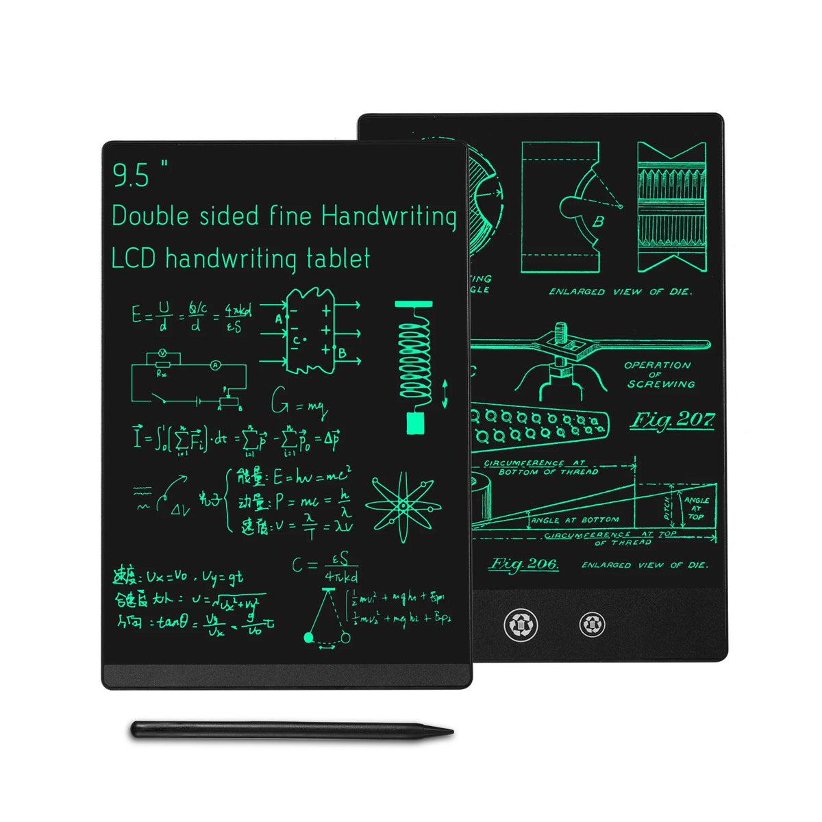 9.5 inch LCD Writing Tablet Full Screen Superfine Double Sided for Kids Drawing Pad Student Writing Pad Gifts Office Notepad