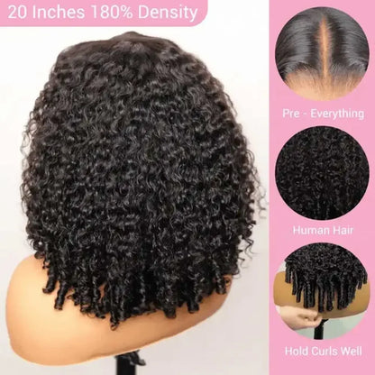 Perruque Cheveux Naturels Birmans Bouclés Densité 250% 13x4 HD Transparent Lace Frontal Pré-plucked Cheveux Naturels Birmans Remy 28 Pouces