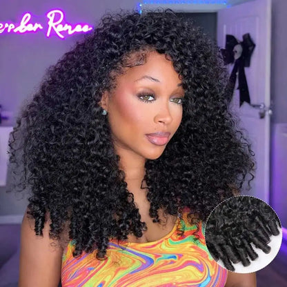 Perruque Cheveux Naturels Birmans Bouclés Densité 250% 13x4 HD Transparent Lace Frontal Pré-plucked Cheveux Naturels Birmans Remy 28 Pouces