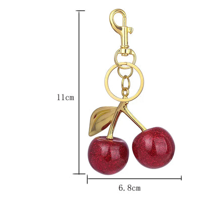 ZAKOL Porte-clés cerise rouge tendance, Fruits d'été, Pendentif cerises, Pour femmes hommes, Bijoux, Sac, Accessoires, Cadeau