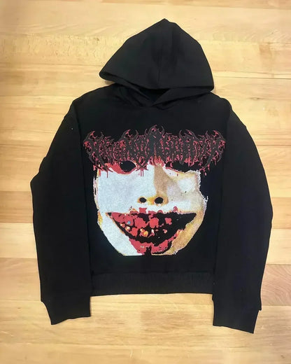 Sweats à capuche Droland Miller Scare Y2k Femme Gothique Punk Streetwear Grunge Haut Sweat-shirt Surdimensionné Harajuku Hip Hop Vêtements