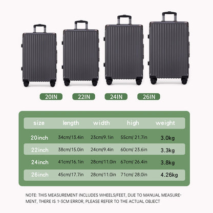 Bagage à roulettes 20 24 26 28" Valise à cadre en aluminium Valise de voyage USB avec roues Serrure à combinaison Bagage cabine