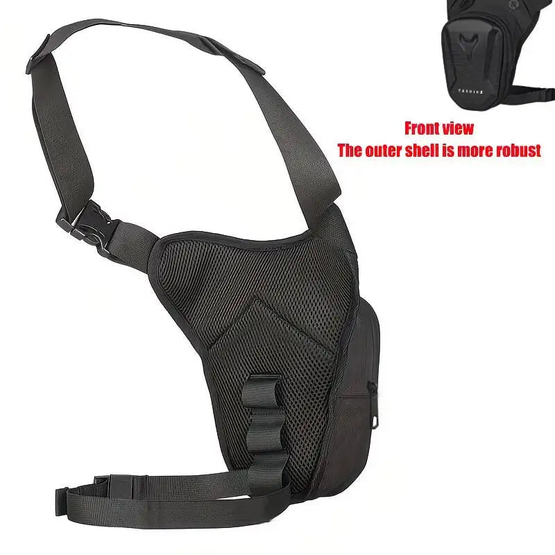 Motorcycle Leg Bag Waterproof Hard Shell Waist Pack, Outdoor Sports Thigh Bag for Men, Adjustable Strap for Riding & Hiking