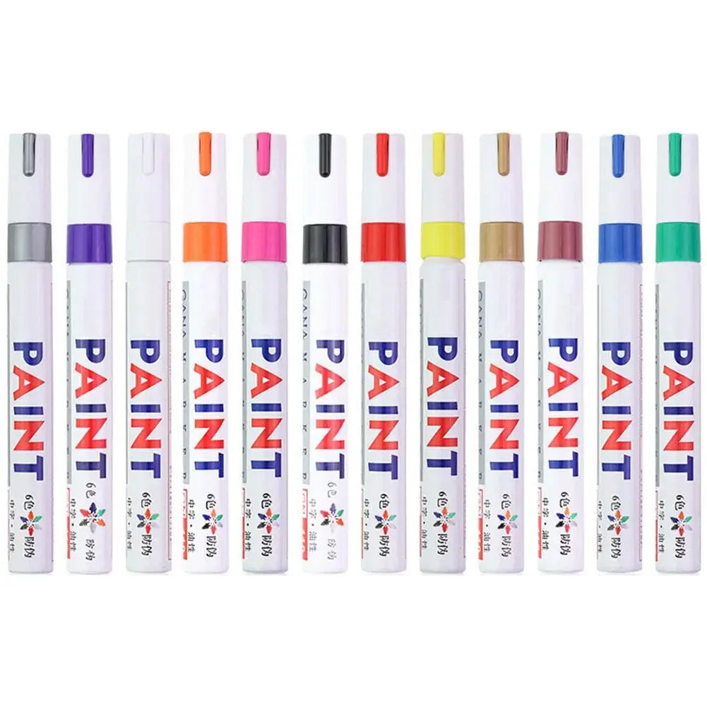 3 Marqueurs Peinture Blancs, Stylos Peinture Étanche à Base d'Huile pour Pneus de Voiture, Séchage Rapide et Permanent