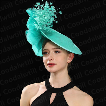 Big Flower Wedding Fascinator Hat Women Formal Party Tea Headpiece Ladies Cocktail Church Chapeau Cap Headband Woman Millinery