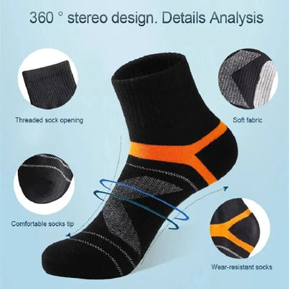 3 Paires de Chaussettes Homme Randonnée Noires Sport Basketball Décontractées Douces Course Été Absorption Transpiration Respirantes Chaussettes Homme Cadeaux