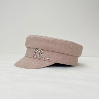 Winter Ladies Luxury Design Brand Octagonal Cap Letter Military Cap Pink Khaki Newsboy Hat Fall Baker Boy Cap Designer Cap