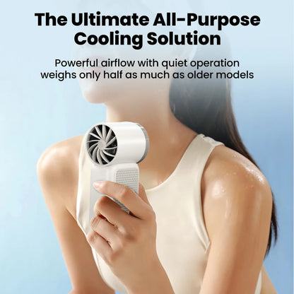 Portable Handheld Mini Fan Maximum Wind Speed 10m/s Folding Desktop 5speed Built in AI Chip Adjustment Fan Type-C Ports Charging