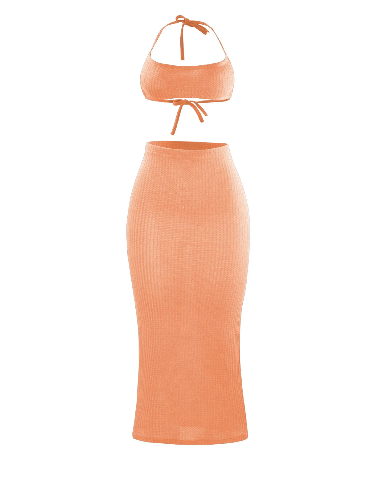 Women Long Skirt 2 Pcs Sets Sexy Strapless Tube Top Bodycon Maxi Skirts Y2k Two Piece Outfit Summer Clothing Beach Wear