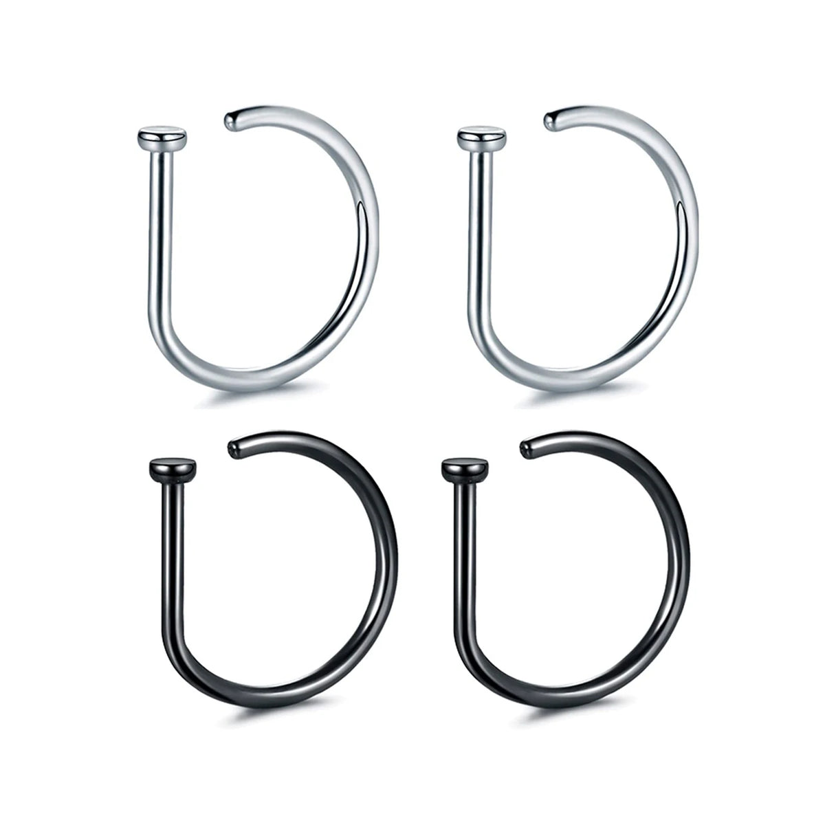 Fake Nose Ring Hoop Lip Labret Ring for Women Non Pierce Hoop Nose Ring  Septum Hoop  Ring Tragus Rook Ring Non Piercing Jewelry