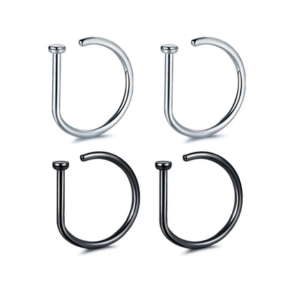 Fake Nose Ring Hoop Lip Labret Ring for Women Non Pierce Hoop Nose Ring  Septum Hoop  Ring Tragus Rook Ring Non Piercing Jewelry