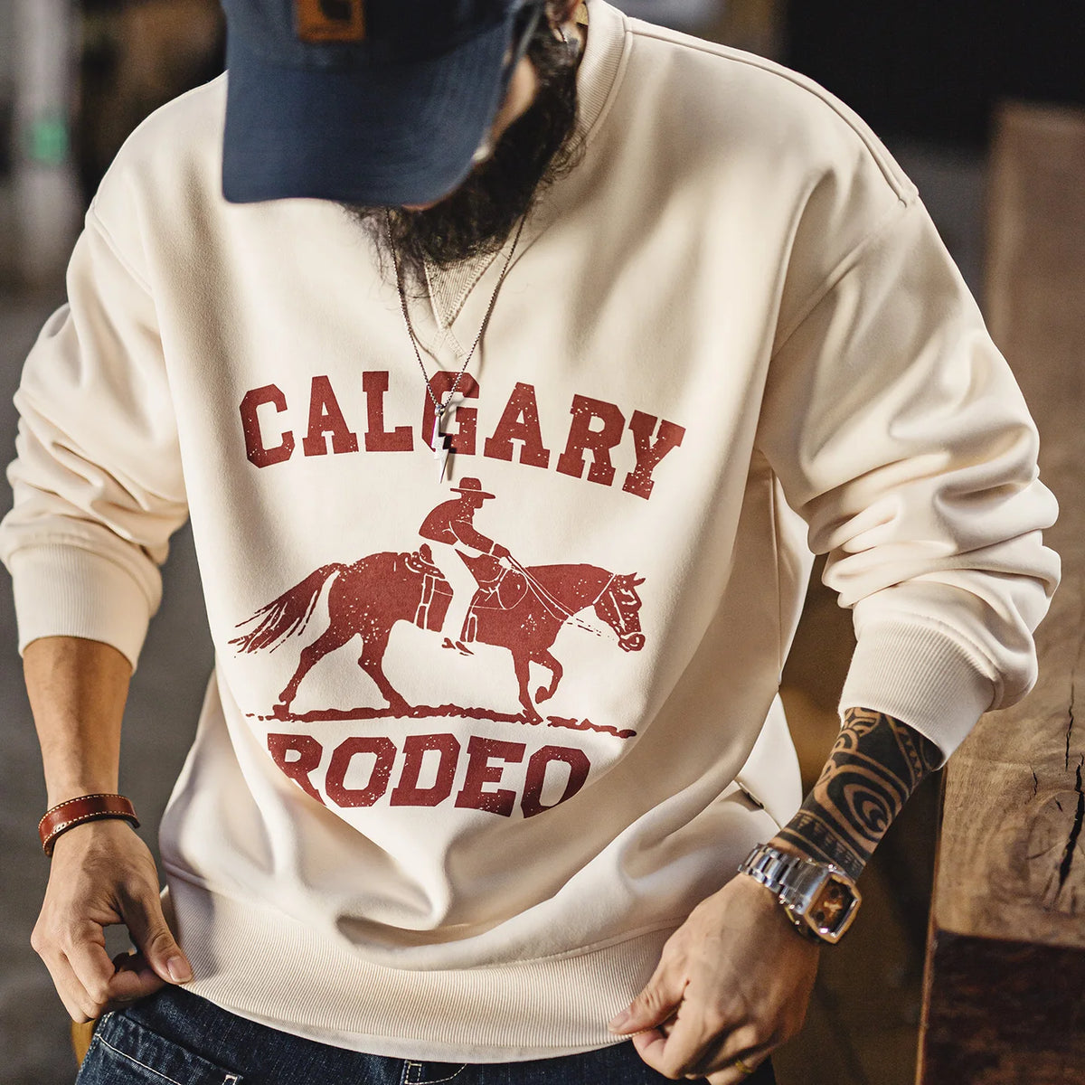 Maden Homme Pull Col Rond Rétro Polaire Épaisse Outerwear Décontracté Couche Chaude Vêtement de Printemps