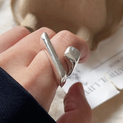 Bagues en argent sterling 925 pour femmes, bijoux fins géométriques, bague ajustable en or géométrique pour fête d'anniversaire