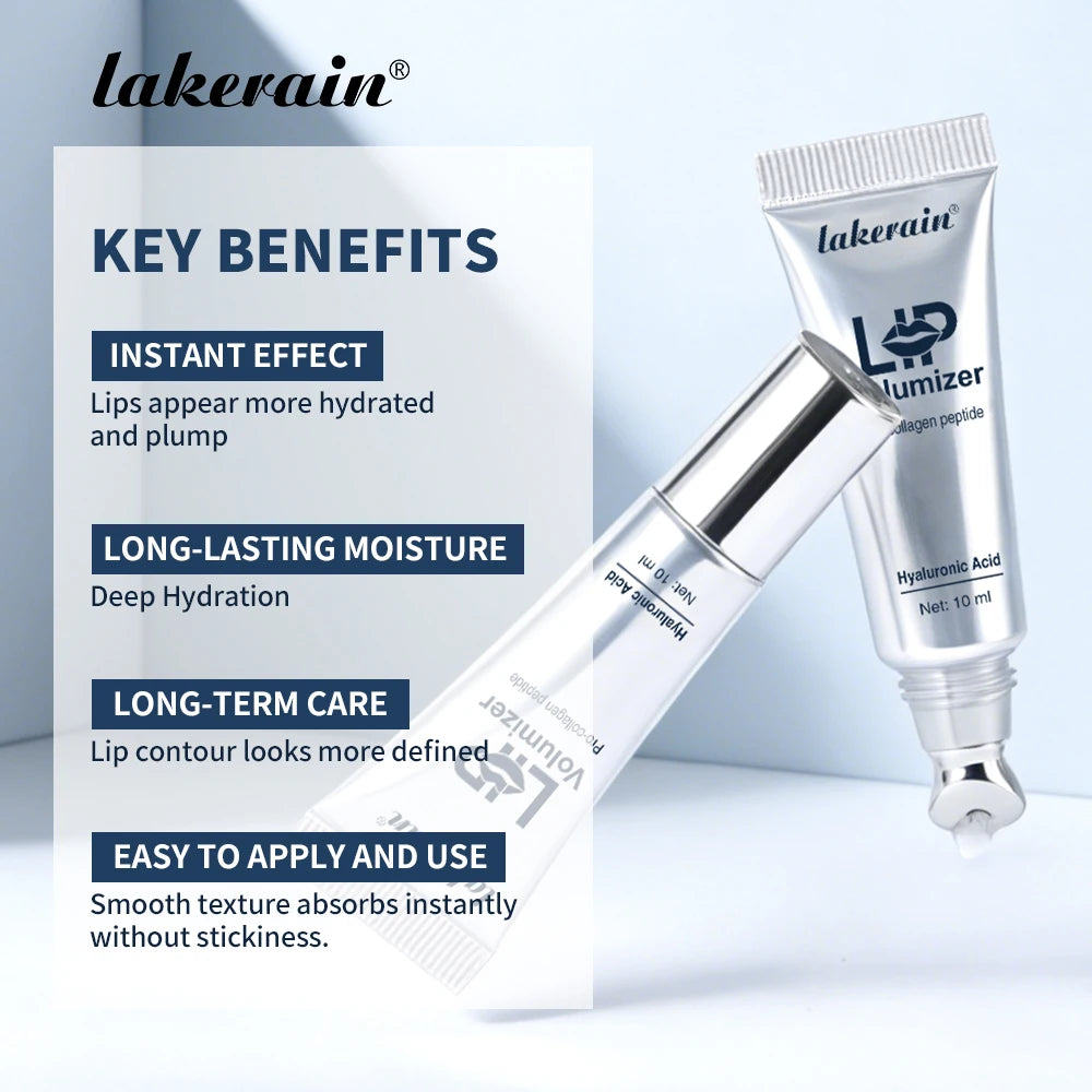 Lip Plumper Gloss Serum Volumizer Deep Hydration Nourishing Moisturizing Fragrance Free Smooth Non Sticky Lip Care