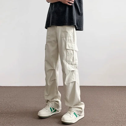 Pants Men's Trendy American Paratrooper Overalls Men's Summer Casual Handsome Outdoor Loose Straight