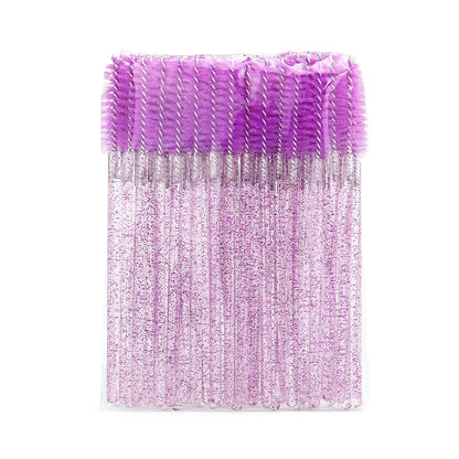 GLAMLASH 50PCS Disposable Eyelash Brushes Lashes Extension Eyebrow Brush Mascara Wands Applicator Makeup Tool