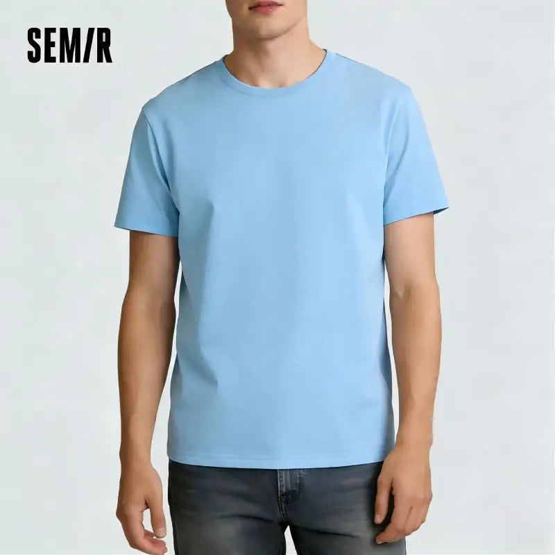 Semir Short Sleeve T-Shirt Men Pure Cotton Bottoming Shirt 2026 New Spring Solid Color Inner Layer Top Versatile White T-Shirt