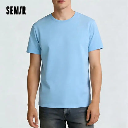 Semir Short Sleeve T-Shirt Men Pure Cotton Bottoming Shirt 2026 New Spring Solid Color Inner Layer Top Versatile White T-Shirt