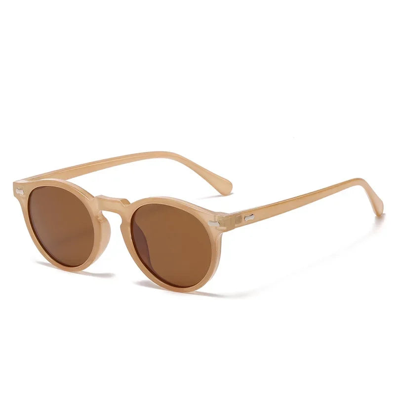Round Tinted Myopia Glasses Men Black Lens Finished Prescription Nearsighted Glasses Retro Outdoor Shade Driving Sunglasses