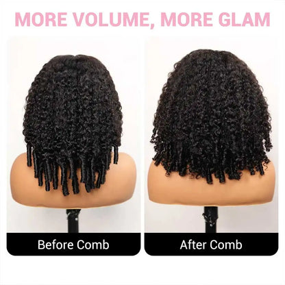 Perruque Cheveux Naturels Birmans Bouclés Densité 250% 13x4 HD Transparent Lace Frontal Pré-plucked Cheveux Naturels Birmans Remy 28 Pouces