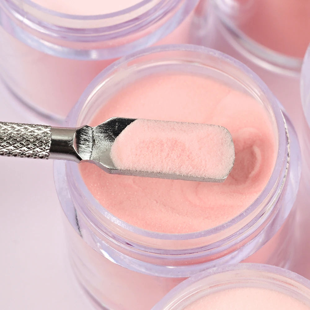 6Colors Nude/Pink Nail Art Acrylic Powder Net.7g*6Jars For French Nails Extension 3D Tips Carving Dipping Fast-Dry Polymer Dust