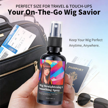 Wig Hair Care Spray for Synthetic and Natural Hair Wigs, Smooth and Anti-Frizz, Extends the Life of Your Wig, For Straight Hair.