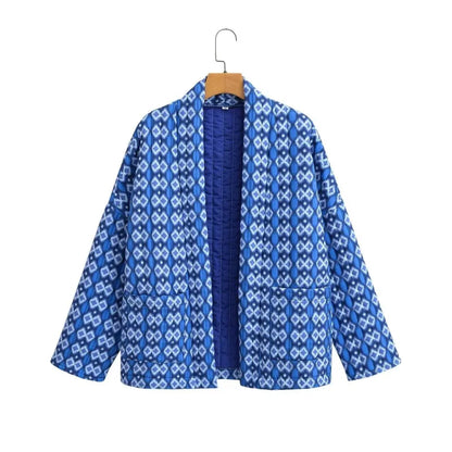 Veste en coton imprimé, style ethnique décontracté, ample, pour femme, collection automne-hiver, styles européen et américain