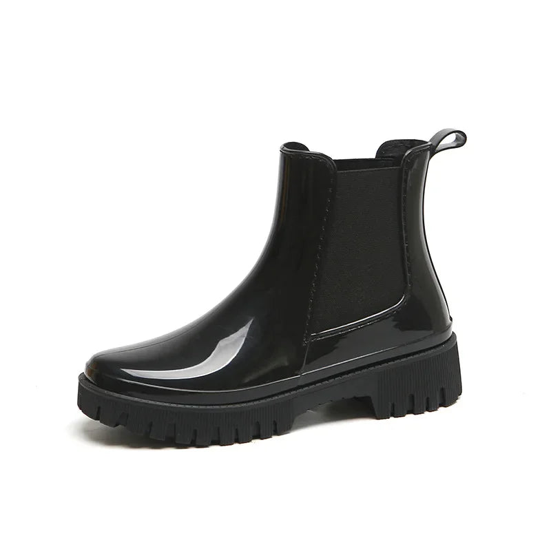 Rain Shoes Women Waterproof Boots Chelsea Chunky Galoshes Garden Work Rubber Boot Female Oil-proof Non-slip Kitchen Footwear