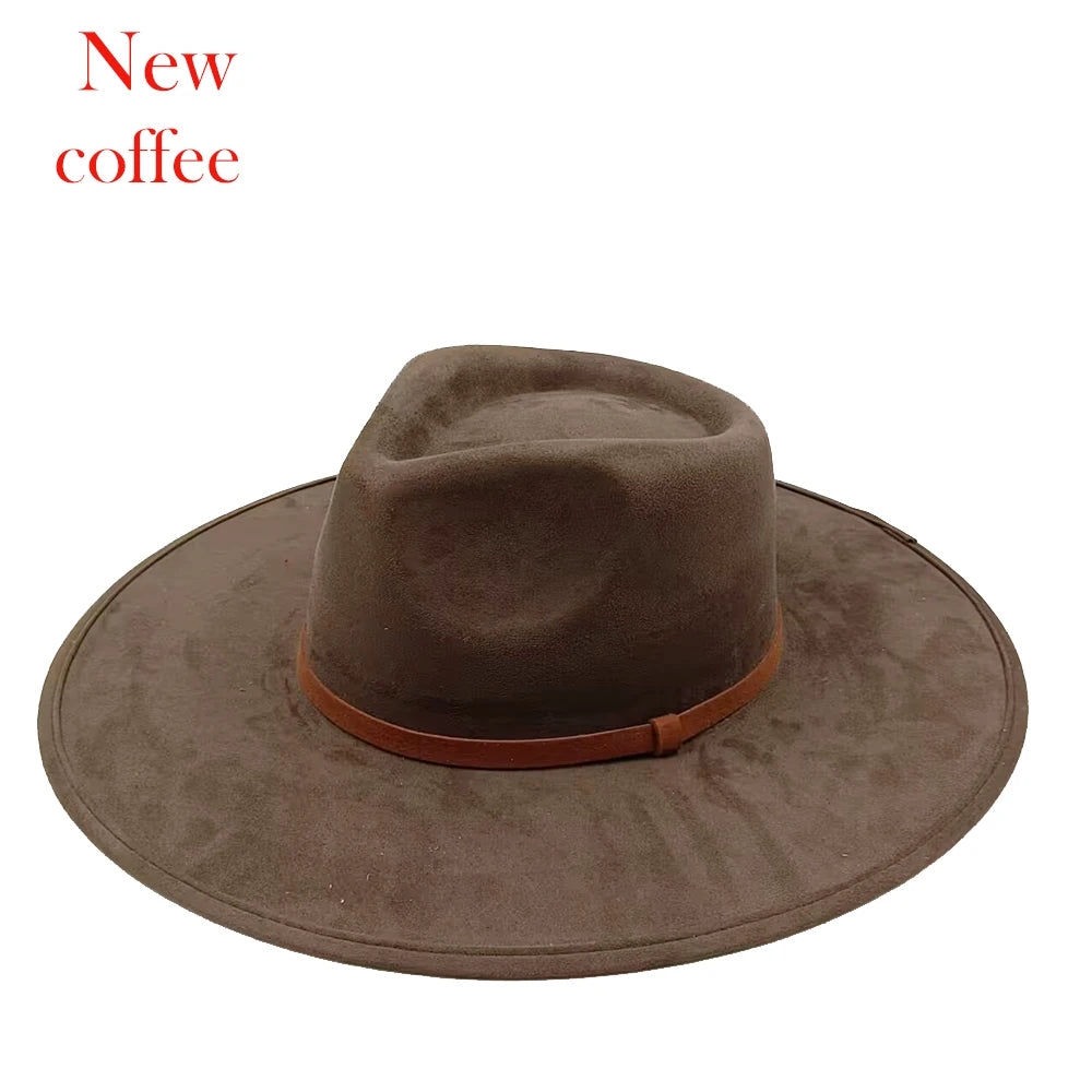 Suede Fedora Painting Felt Hats for Men and Women, Hand Sewn Fedora Adjustable Fall Winter Fashion Party Hats and Gifts