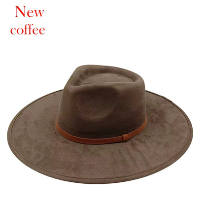 Suede Fedora Painting Felt Hats for Men and Women, Hand Sewn Fedora Adjustable Fall Winter Fashion Party Hats and Gifts