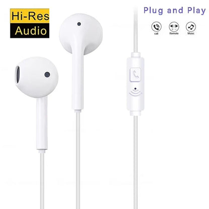 3.5mm Wired Headset With Mic For Smart Phone Computer Tablet Running Fitness Music Gear Audio Gear Gaming Sports Running Headset