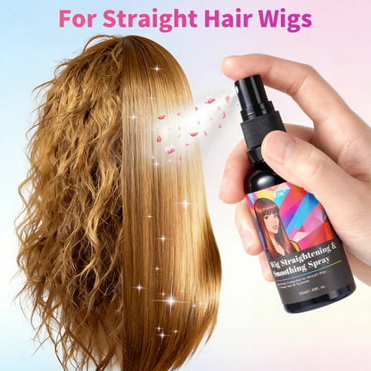 Wig Hair Care Spray for Synthetic and Natural Hair Wigs, Smooth and Anti-Frizz, Extends the Life of Your Wig, For Straight Hair.
