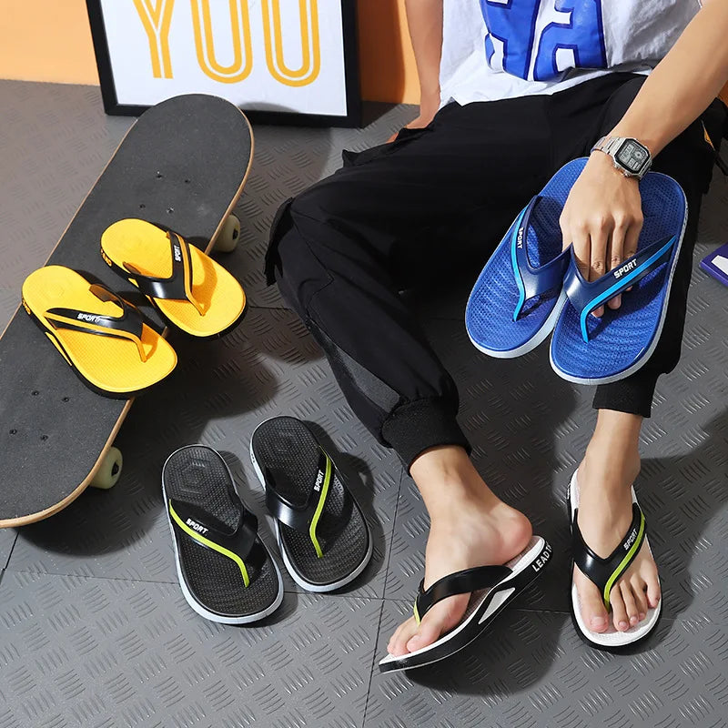 Summer Simple Outer Wear Men's Flip Flops Anti-slip Casual Beach Fashion Slippers