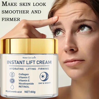 Crème Raffermissante et Liftante Visage - Riche en Acide Hyaluronique et Rétinol, Resserre et Lifte la Peau, Hydrate la Peau, Convient à Tous les Types de Peau, Soin Quotidien