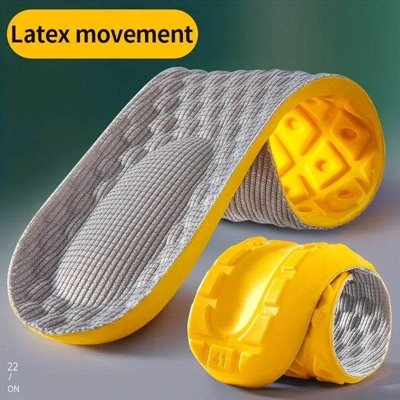 4Pcs Soft Latex Memory Foam Insoles Women Men Sport Running Foot Support Shoe Pad Breathable Orthopedic Feet Care Insert Cushion